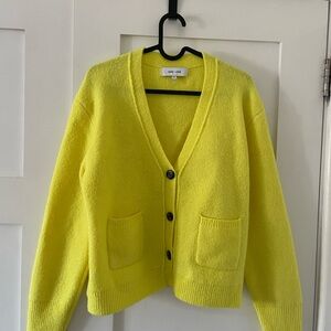 John + Jenn Bright Yellow Cardigan Sweater